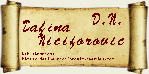 Dafina Nićiforović vizit kartica